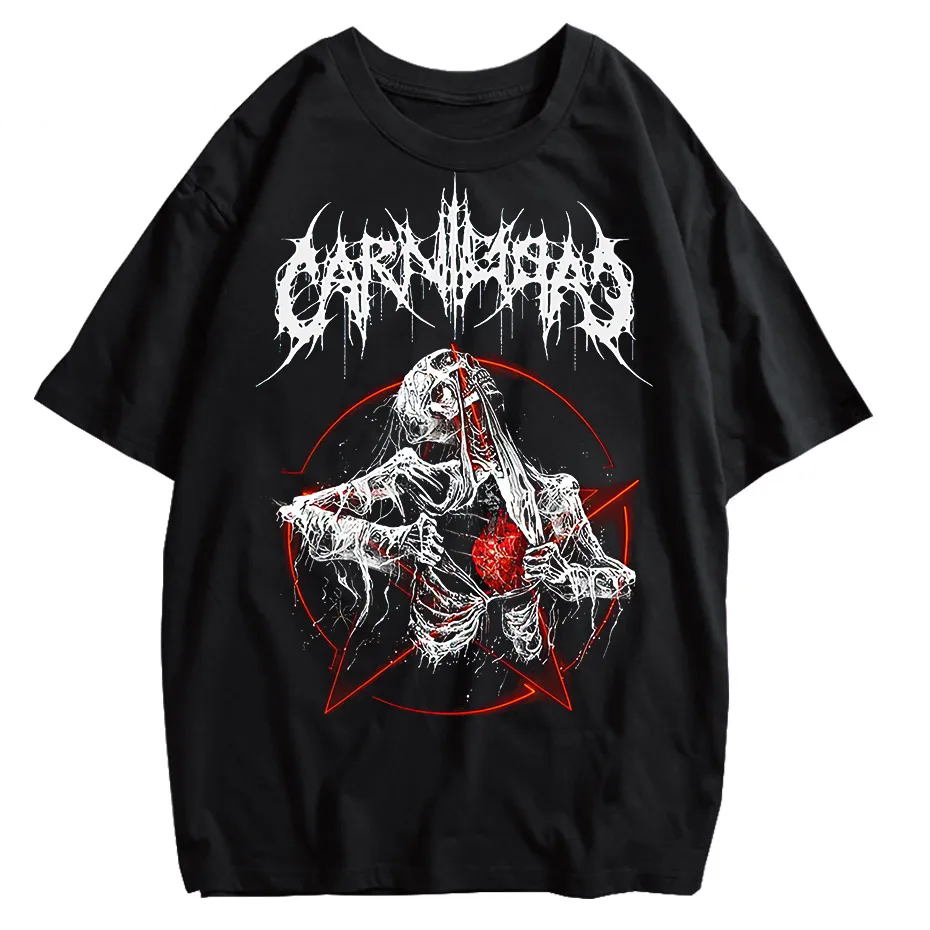 Gothic Demon Anime Print T-Shirt Y2K Harajuku Streetwear