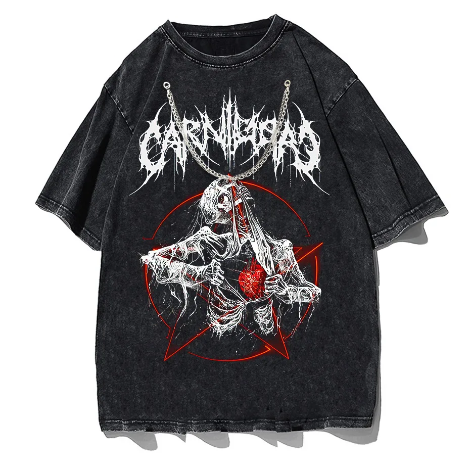 Gothic Demon Anime Print T-Shirt Y2K Harajuku Streetwear