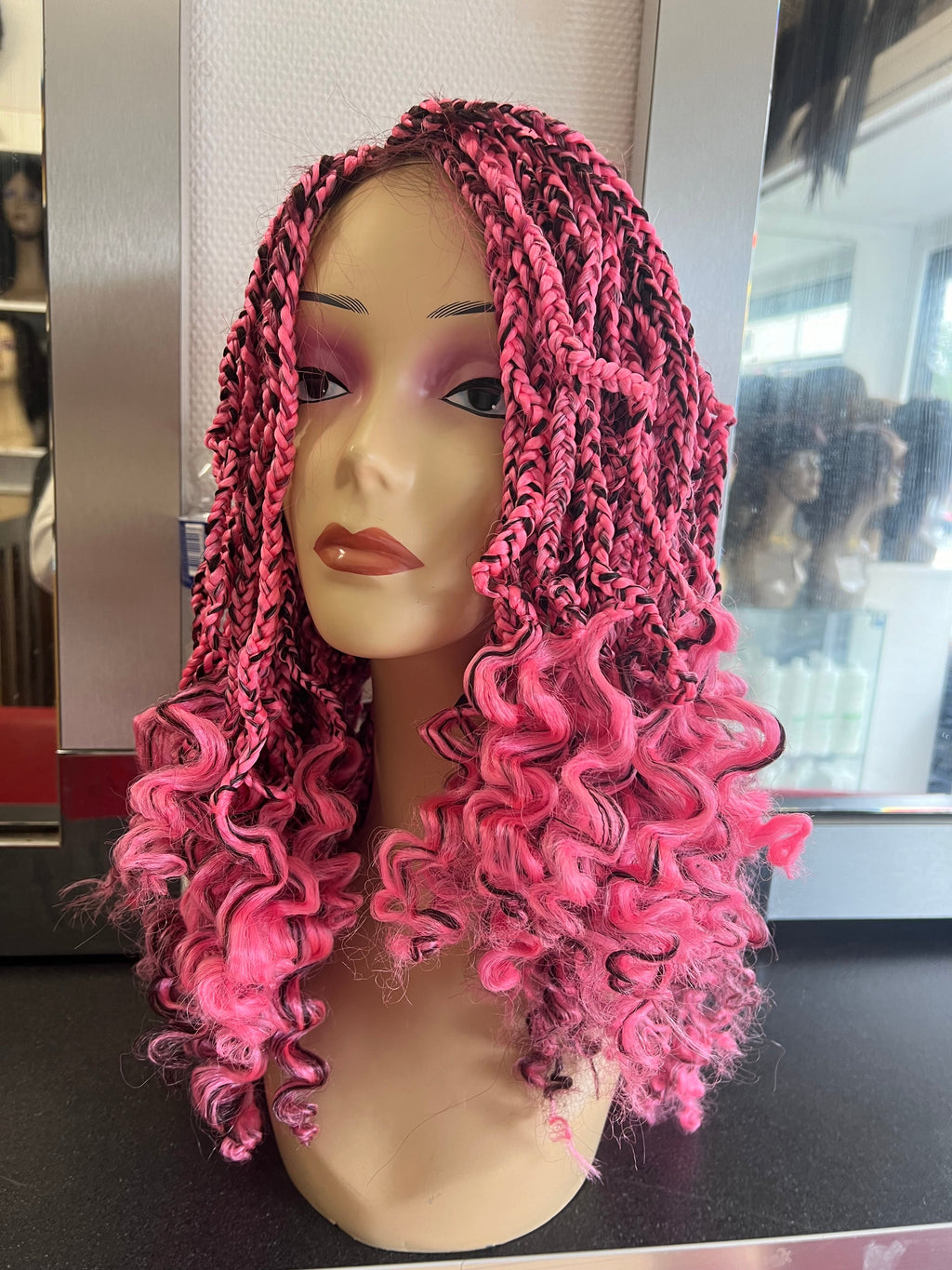 Perruque tressée rose - Rosy
