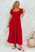 Clemente Gathered Midi Dress