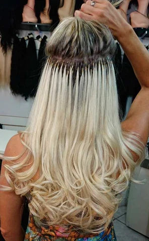Forfait 14 : Extension à la kératine + 100 Mèches blondes naturelles comprises