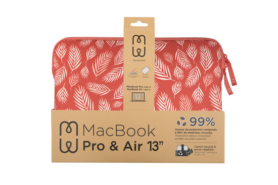 Housse MacBook Pro/Air 13 Basics ²Life Botanic Rouge