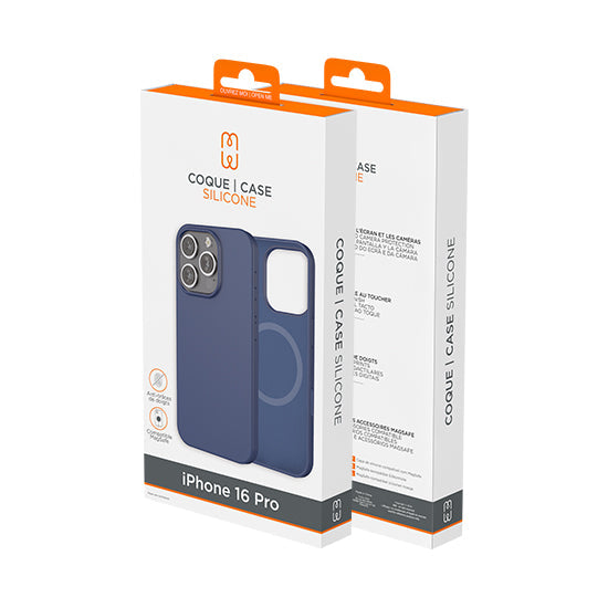 Coque silicone MagSafe iPhone 16 Pro Bleu