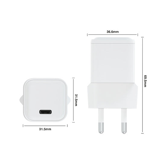 Chargeur 35W USB-C PD Blanc