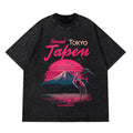 Womens Vintage Acid Wash Graphic Tee Oversized Harajuku Streetwear