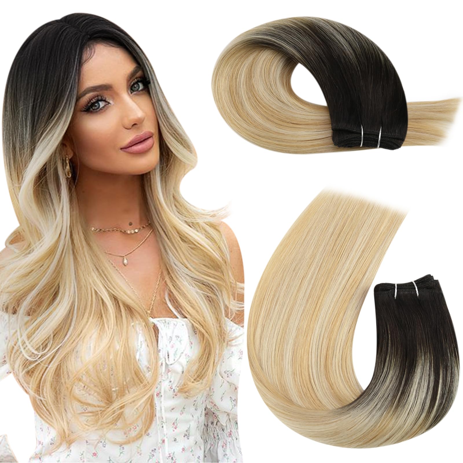 Forfait 13 : Pose Tissage à point (sans tresses) Technique brésilienne +  vrai cheveux blond