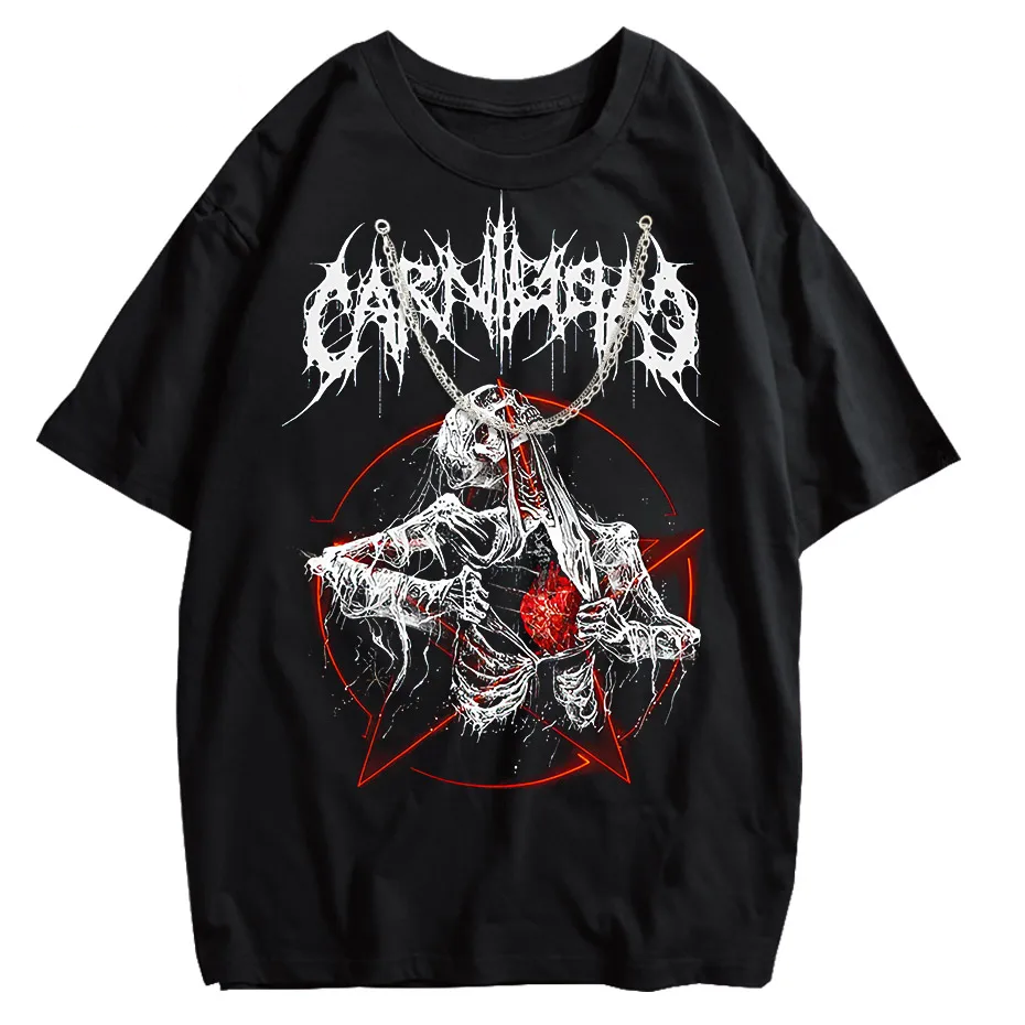 Gothic Demon Anime Print T-Shirt Y2K Harajuku Streetwear
