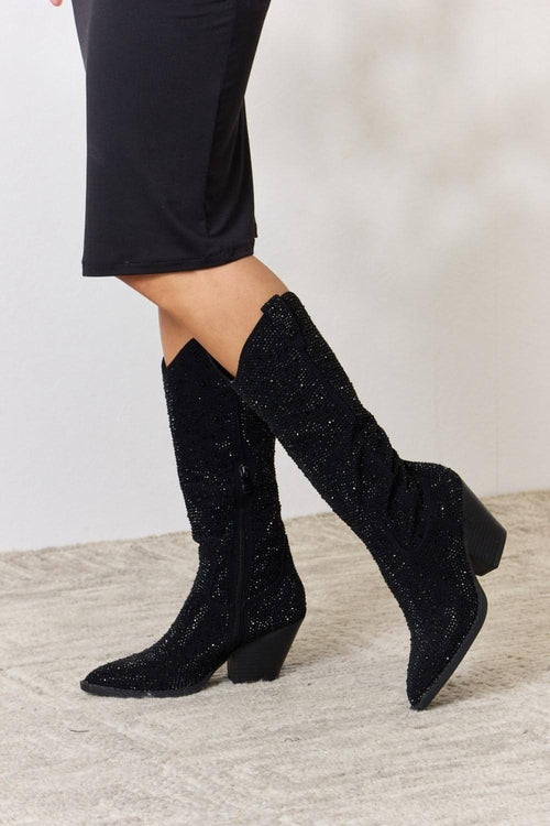 Black Suede Chunky Heel Boots – Elevate Comfort with Every Step