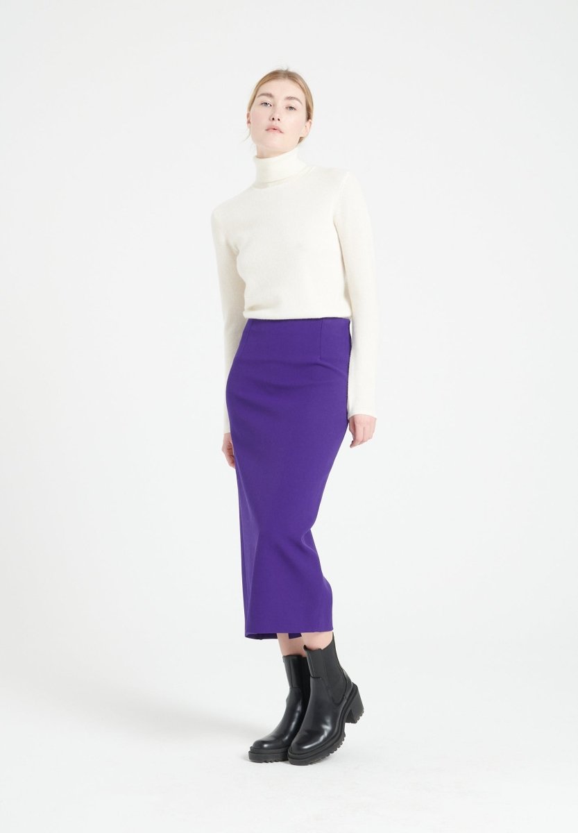 Pull col roulé femme en cachemire blanc écru - LILLY 3