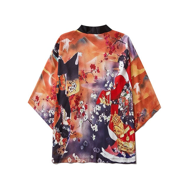 Women Print Clothes Traditional Kimonos Blusas Fashion Men Japanese Asian Style Beach Yukata Clothing