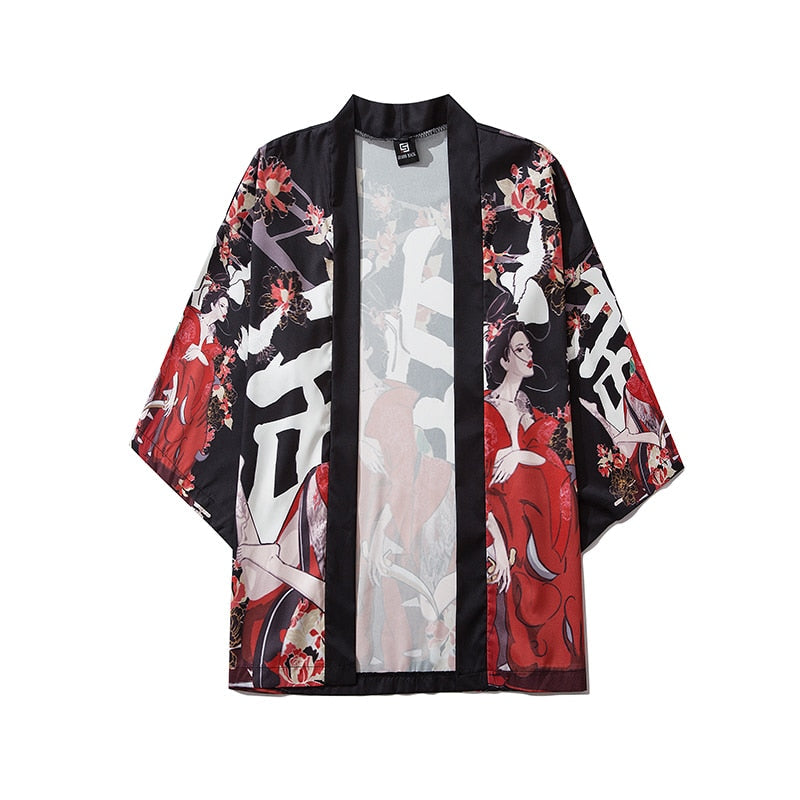 Anime Beauty Devil Kimono Streetwear Style Men Women Cardigan Japanese Robe Female Traditional Clothing