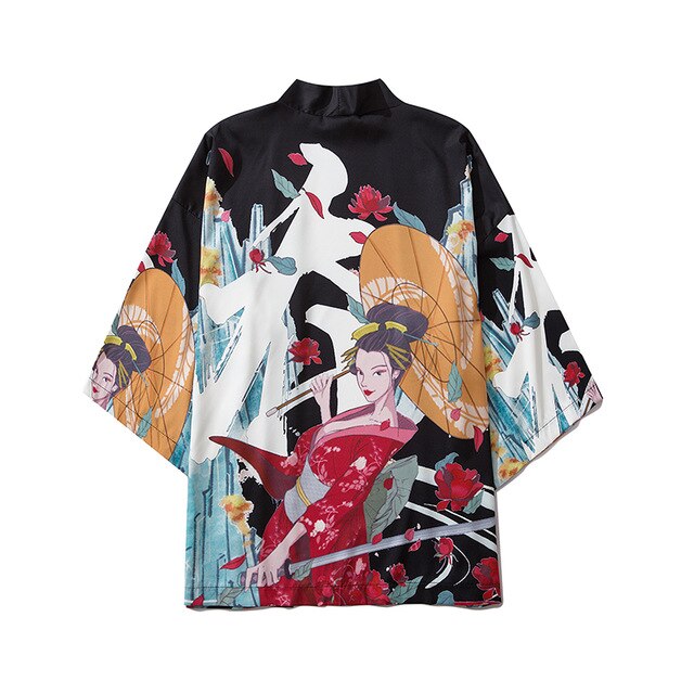 Anime Beauty Devil Kimono Streetwear Style Men Women Cardigan Japanese Robe Female Traditional Clothing