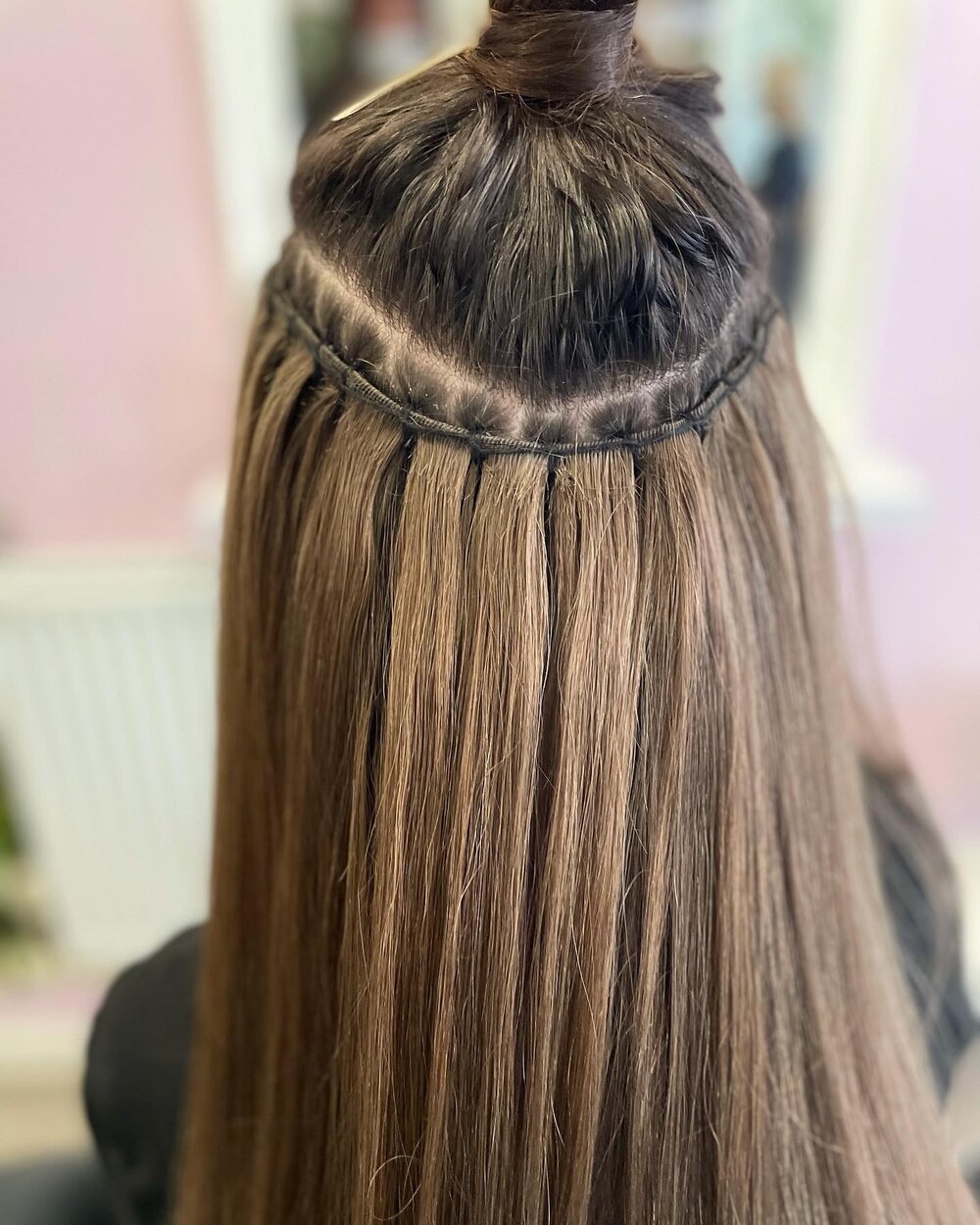 Forfait 8 : Tissage aux anneaux + mèches 16 pouces ou 18 pouces comprises