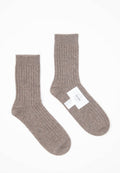 Chaussettes homme en cachemire 4 fils taupe - UNI 13